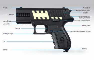 ปืนช็อกไฟฟ้า 50 - 60kv เพื่อความปลอดภัยอย่างต่อเนื่อง 20pps Pure Dc Damping Pulse
